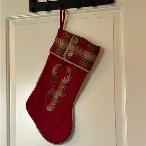 DanDee stocking Plaid Red Christmas Stocking with Reindeer Design